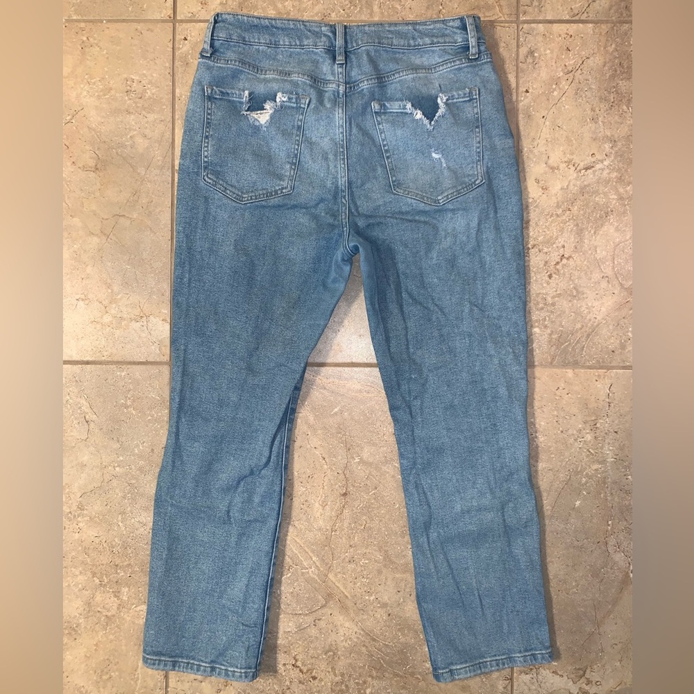 Just Black Denim Light Blue Wash Distressed Knee Design Straight Leg - Size 29 - Picture 3 of 15